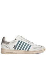 White Distressed Low Top Sneakers 1