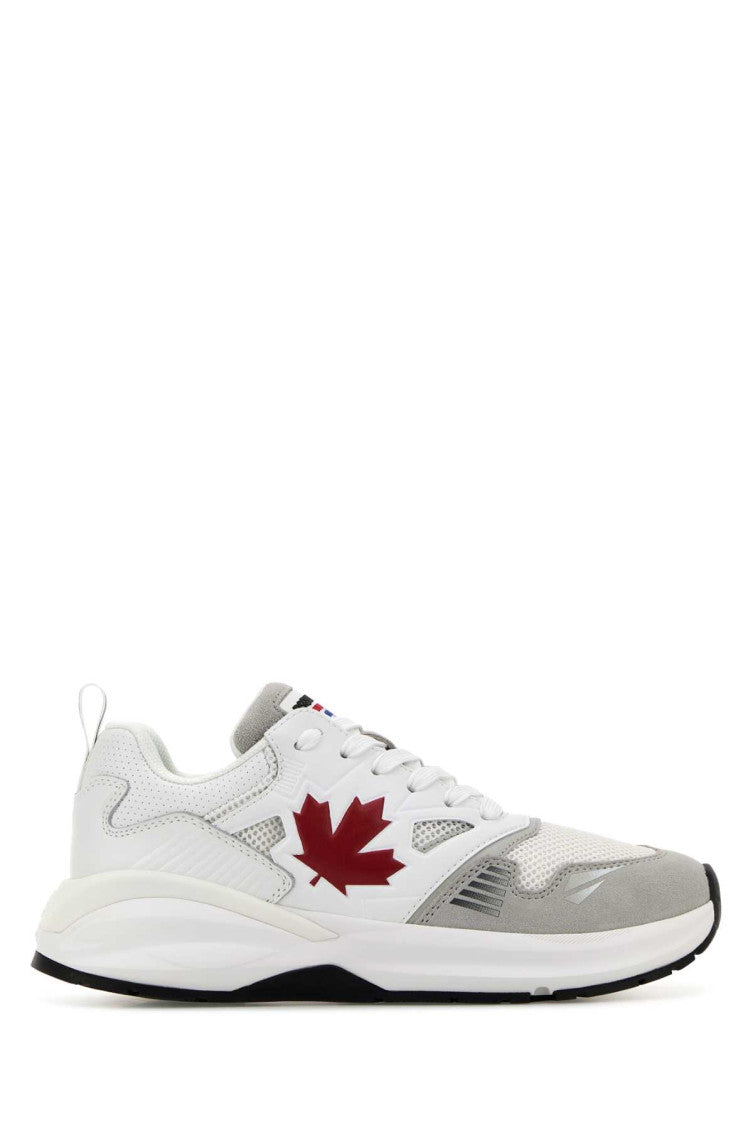 White Two-tone Dash Sneakers 1