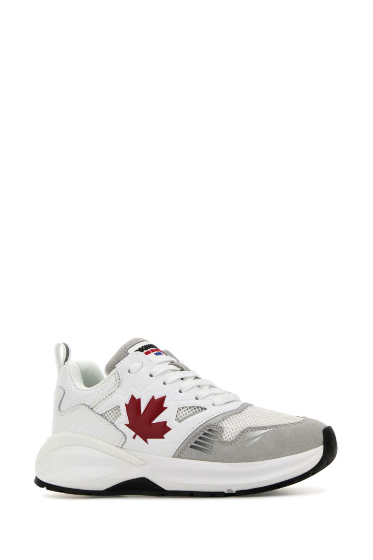 White Two-tone Dash Sneakers 2