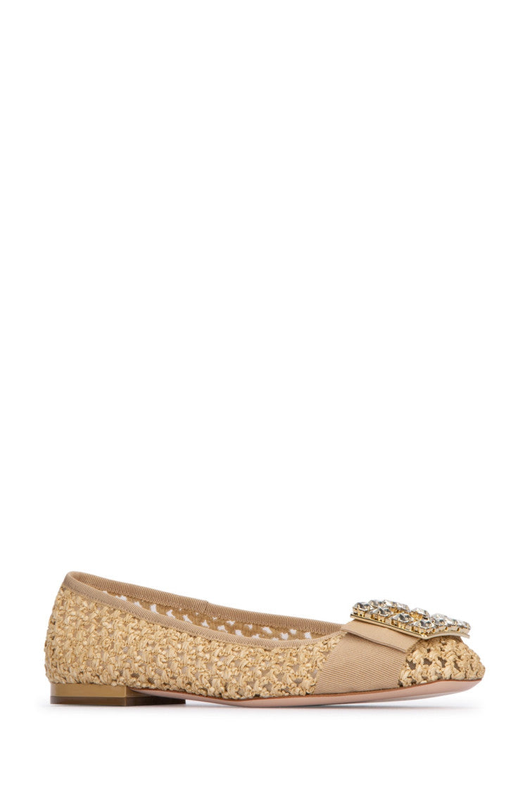Beige Slip On Ballet Flats 2
