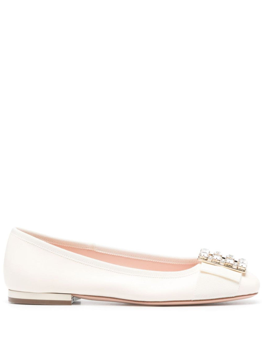 White Leather Ballet Flats 1