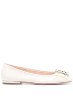 White Leather Ballet Flats 1