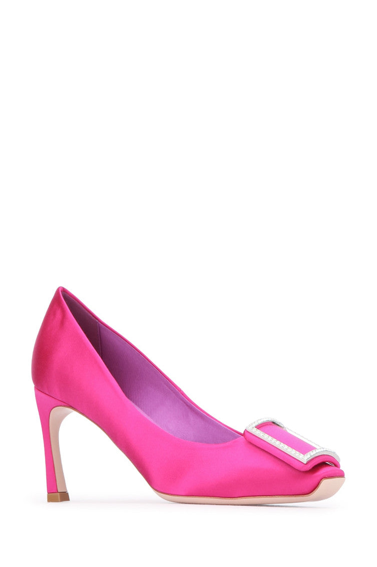Fuchsia Slip On Heels 2