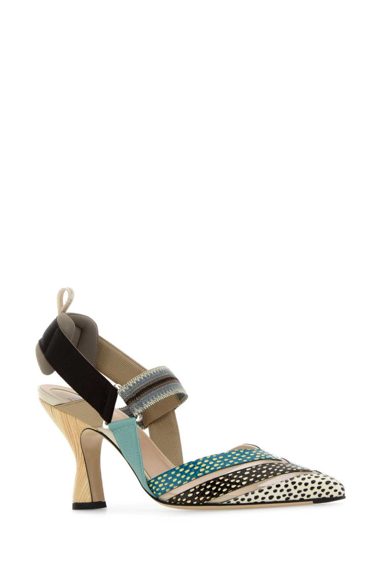 Multicolor Slingback Heels 2