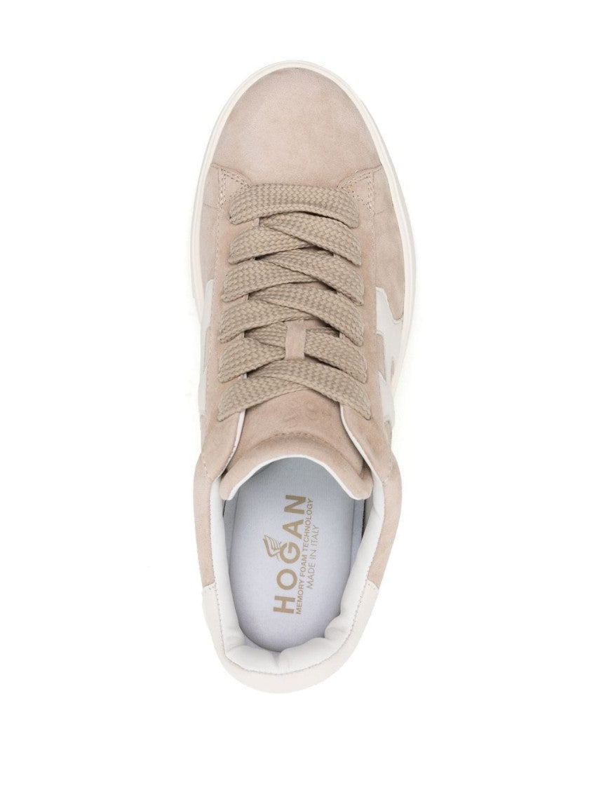 Peach Peach Rebel Leather Sneakers 3