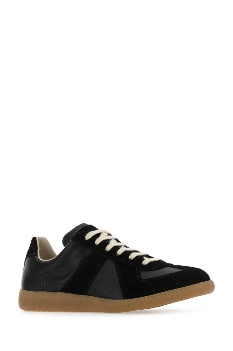 Black Leather Replica Sneakers 2