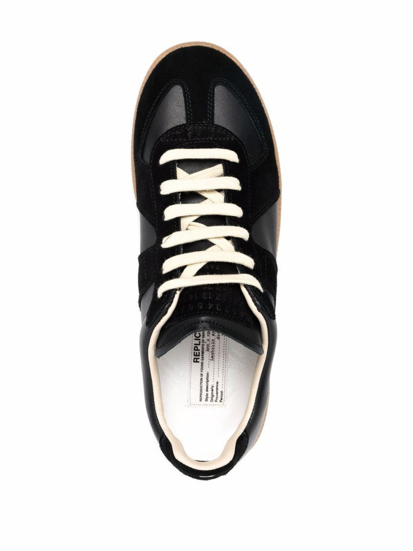 Black Leather Replica Sneakers 4