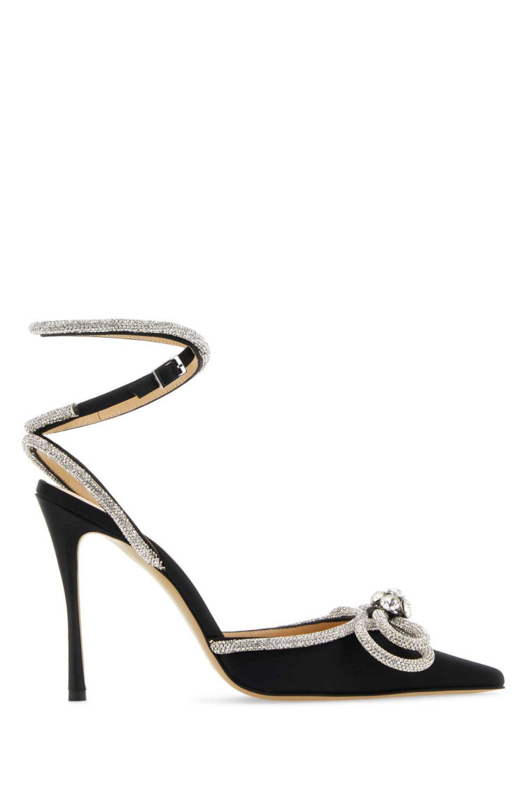 Black Satin Pumps 1