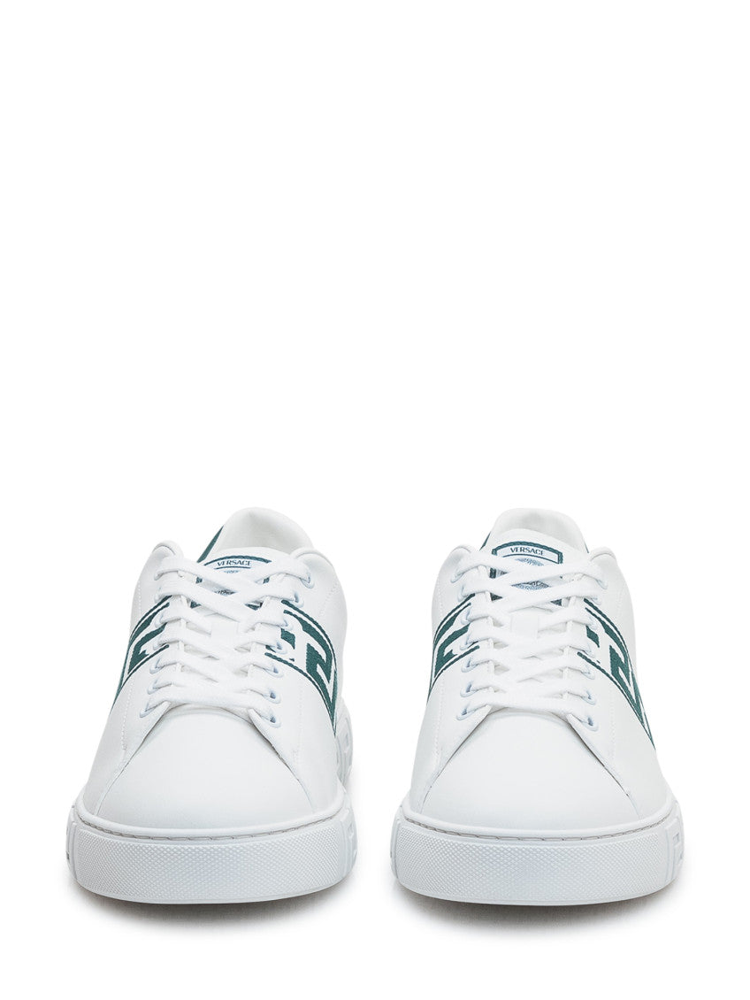 White Logo Greca Sneakers 2