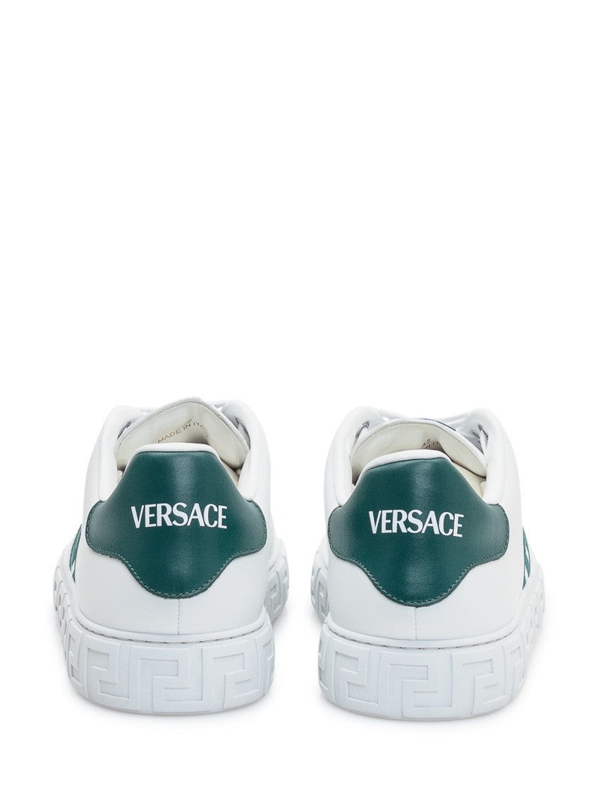 White Logo Greca Sneakers 3