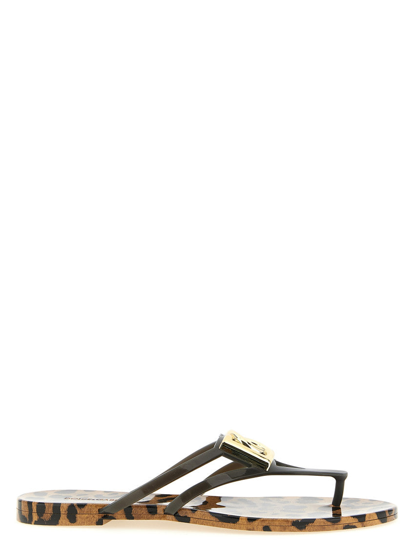 Leopard Print Slip On Sandals 1