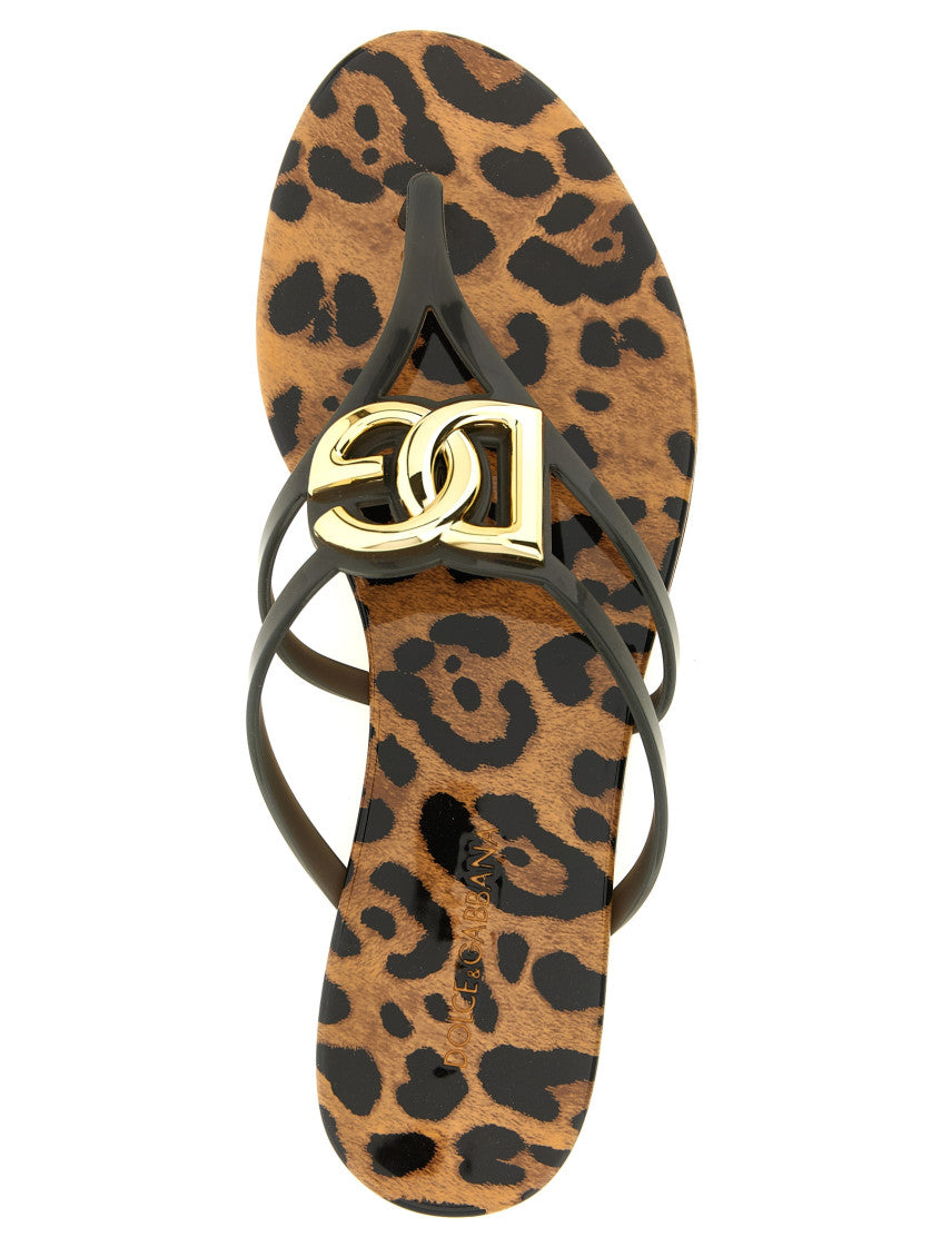 Leopard Print Slip On Sandals 4
