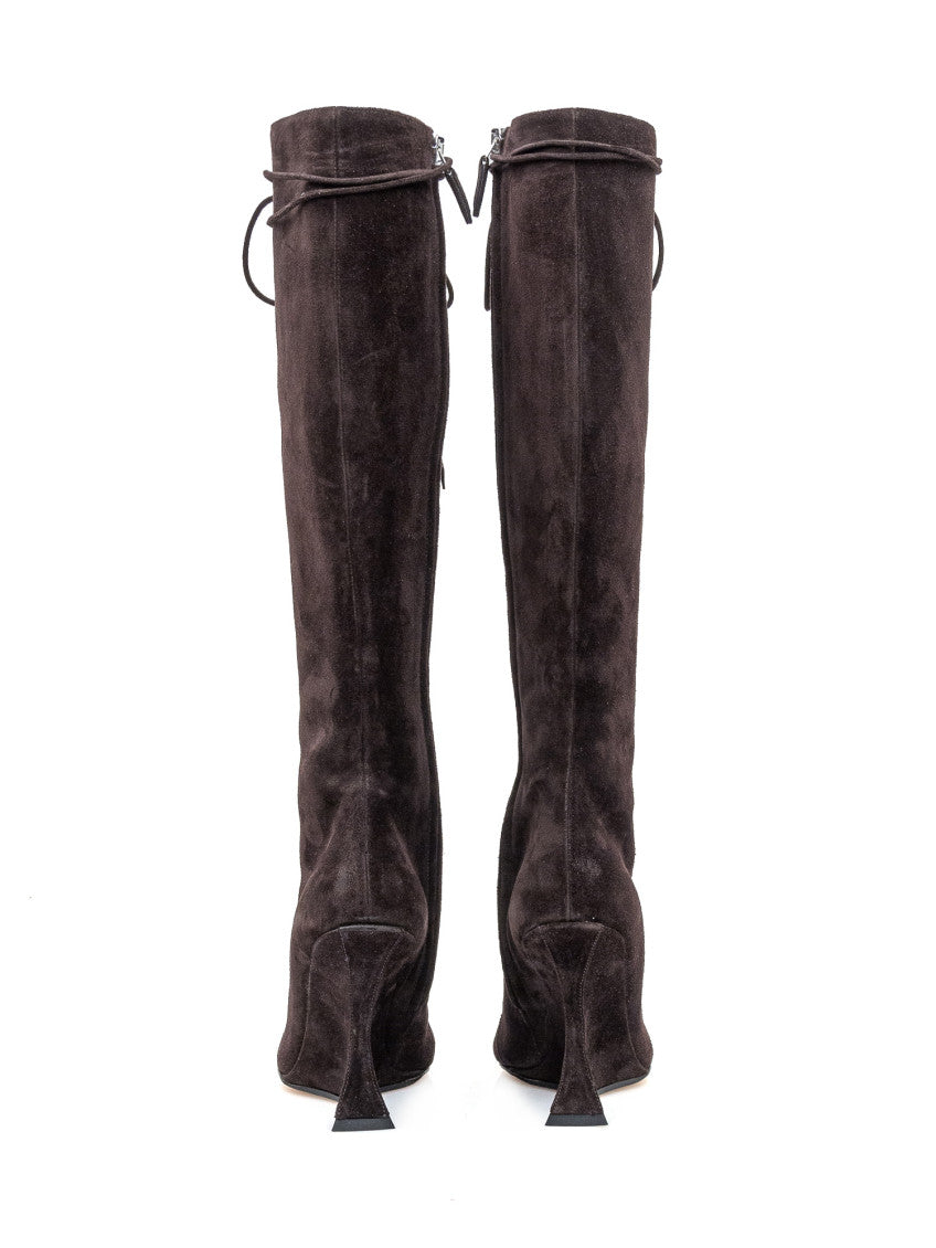 Brown Wedge Lace-up Boots 3