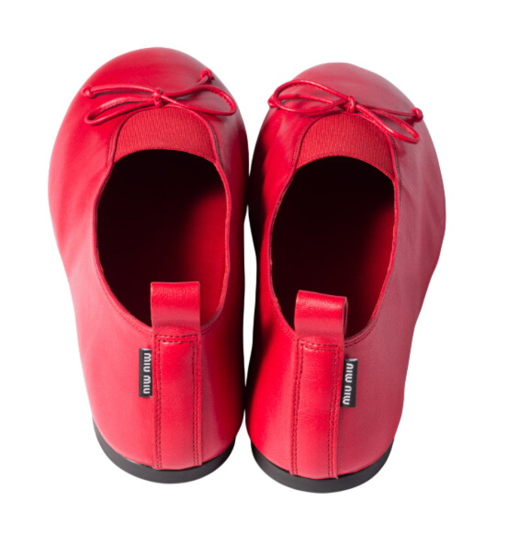 Red Solid Ballet Flats 2