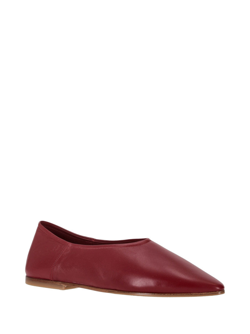 Red Solid Babu Ballet Flats 2