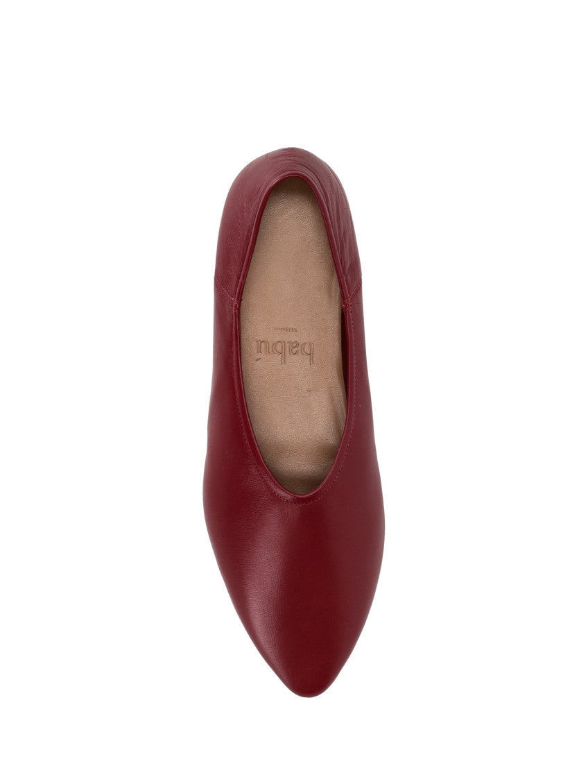 Red Solid Babu Ballet Flats 3