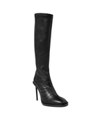 Black Solid Heel Boots 1