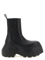 Black Solid Tractor Boots 1