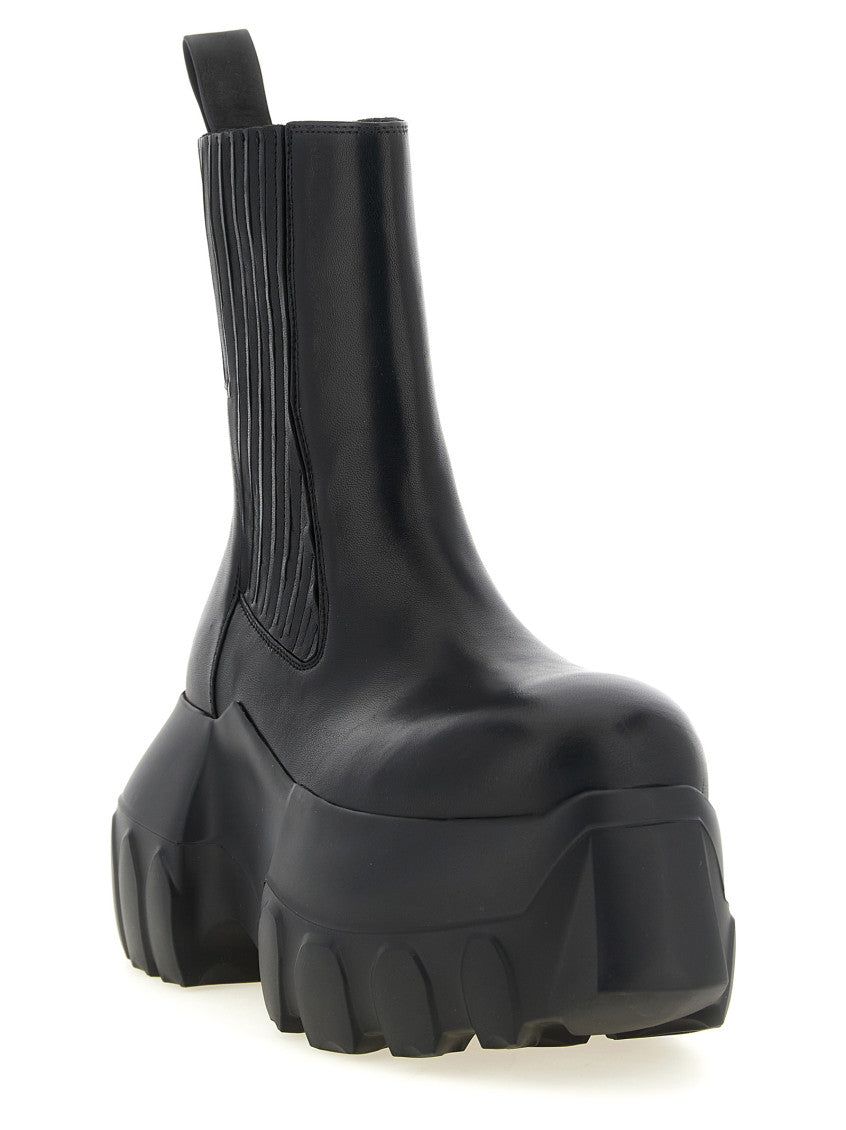 Black Solid Tractor Boots 2