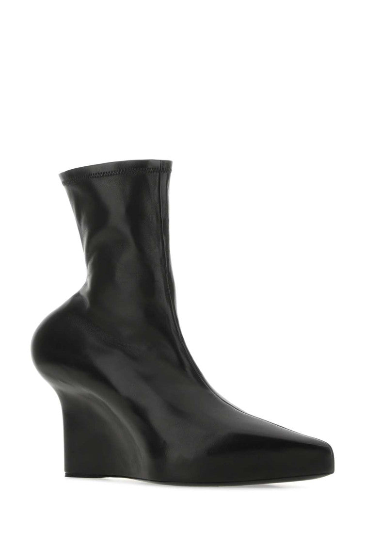 Black Nappa Leather Ankle Boots 2