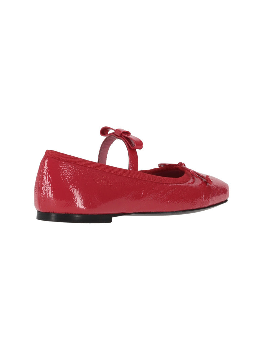 Red Leather Ballet Flats 3