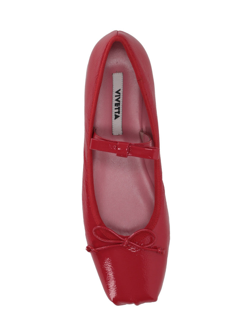 Red Leather Ballet Flats 4