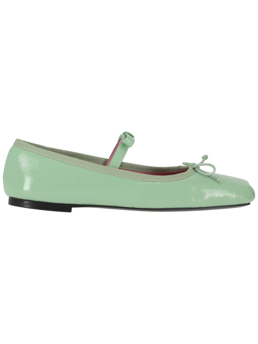 Aqua Leather Ballet Flats 1
