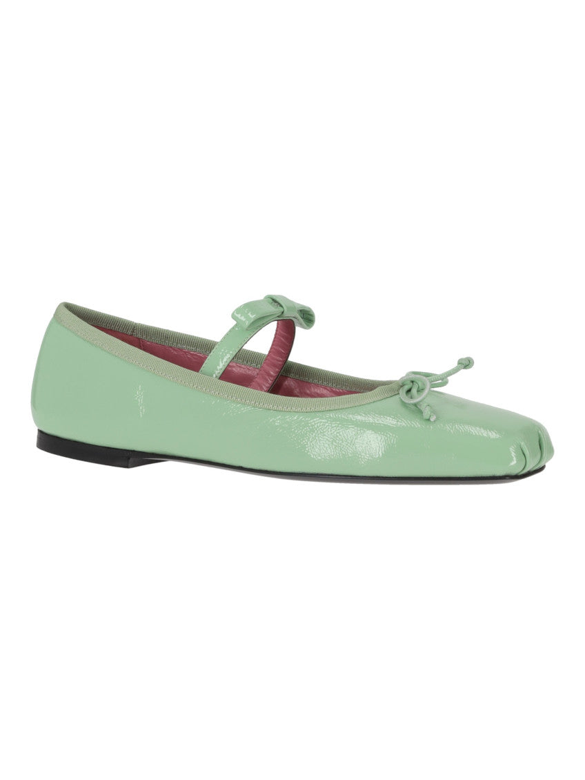 Aqua Leather Ballet Flats 2