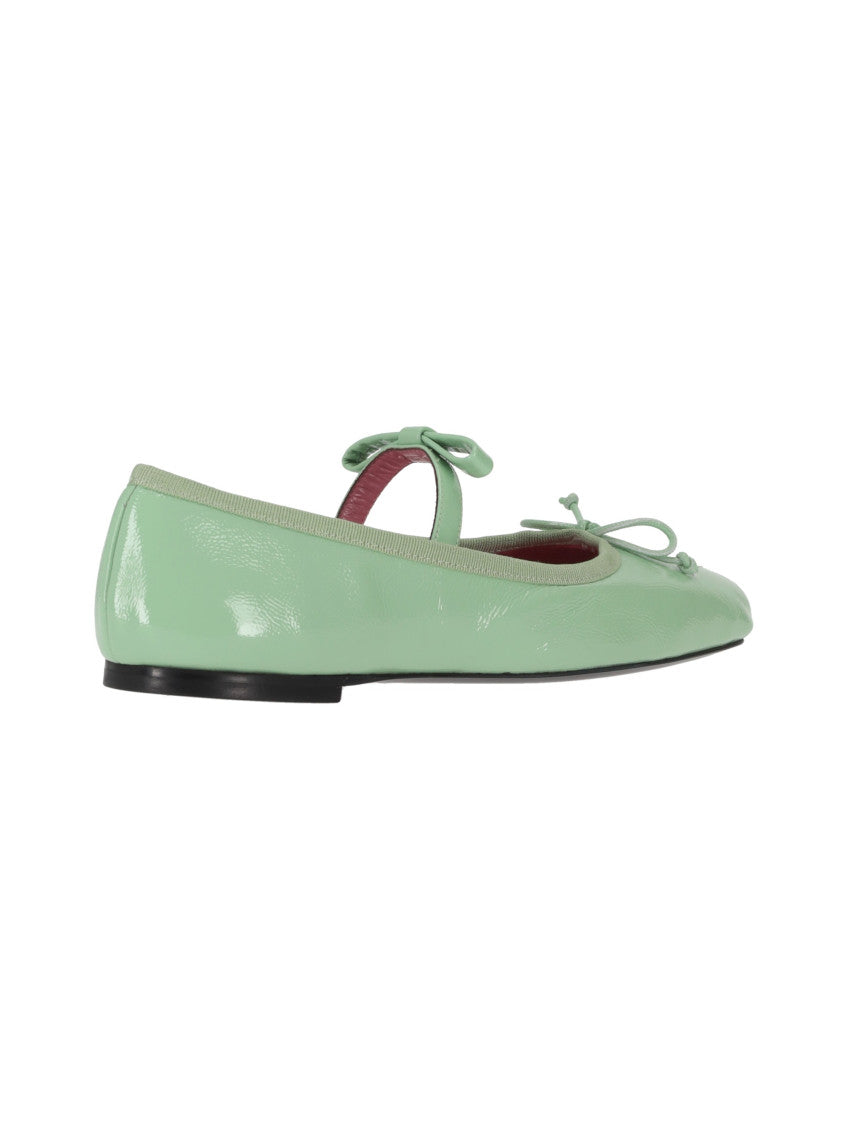 Aqua Leather Ballet Flats 3