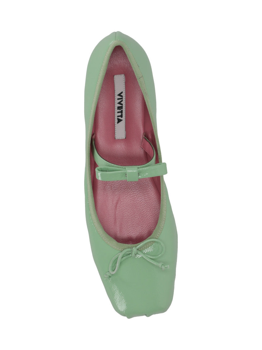 Aqua Leather Ballet Flats 4