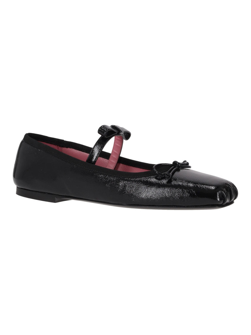 Black Leather Ballet Flats 2