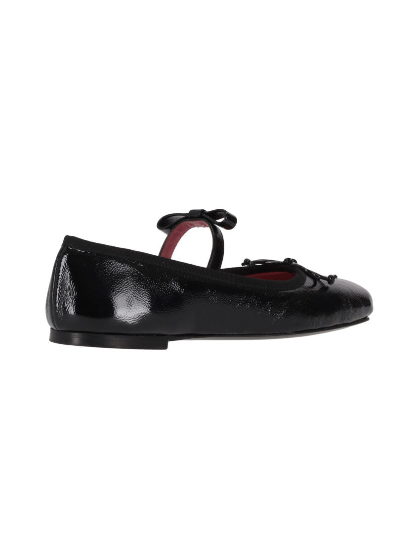 Black Leather Ballet Flats 3