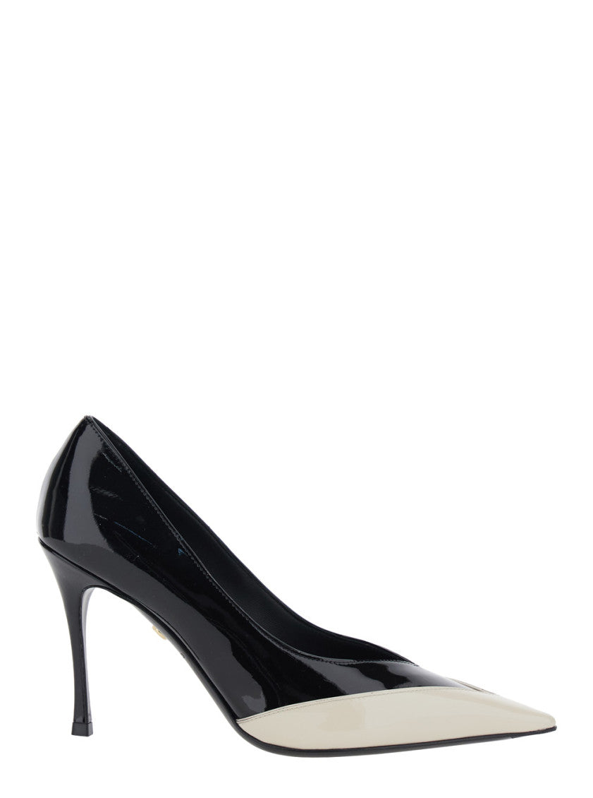 BlackWhite Color Block Pumps 1