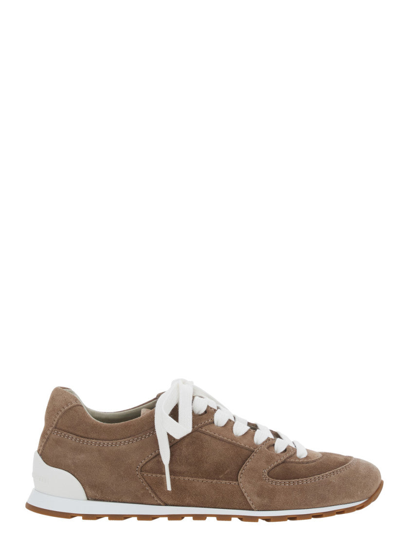 Brown Color Block Low Top Sneakers 1