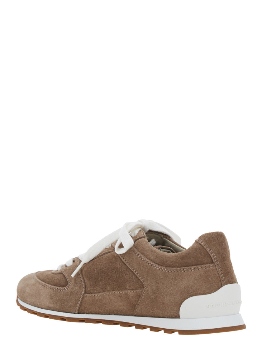 Brown Color Block Low Top Sneakers 3