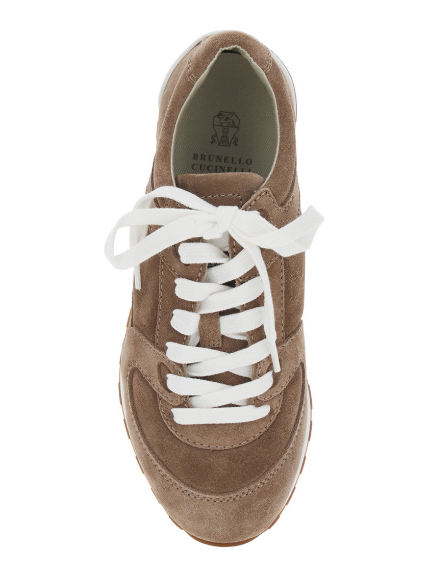 Brown Color Block Low Top Sneakers 4