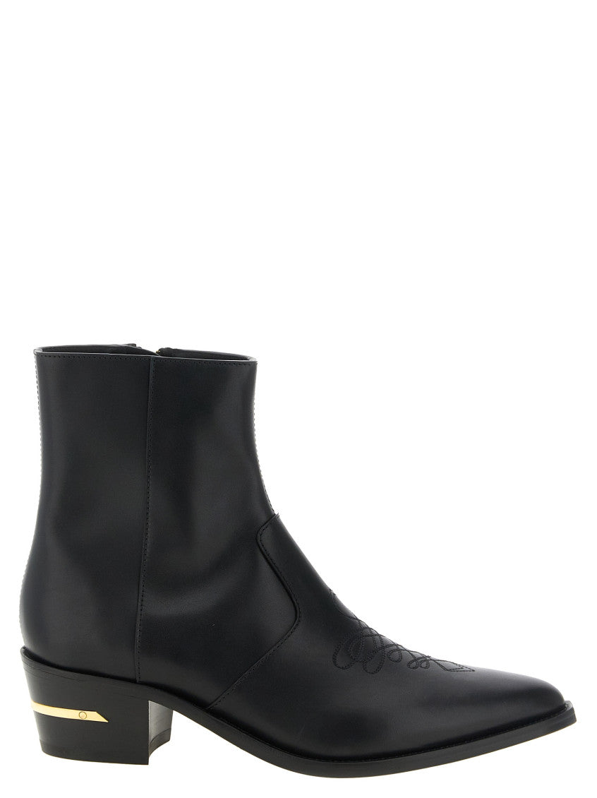 Black Embroidered  Boots 1