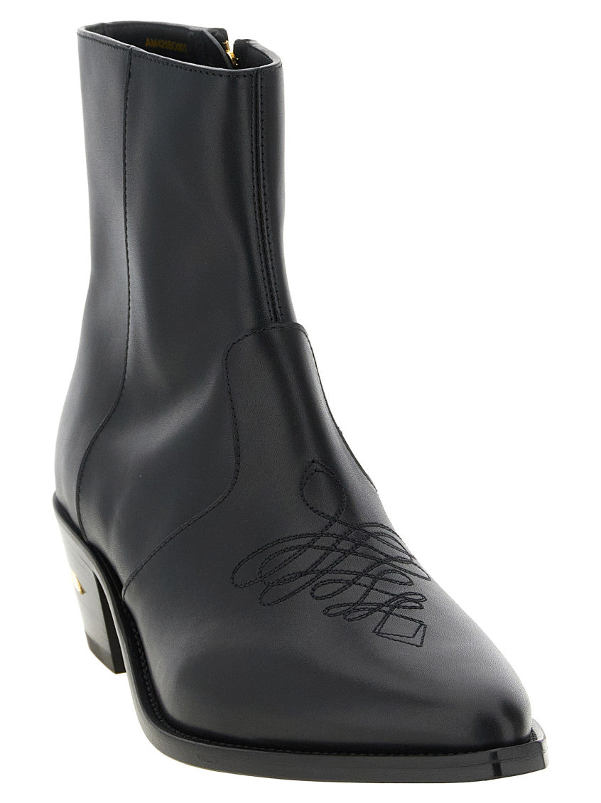 Black Embroidered  Boots 2