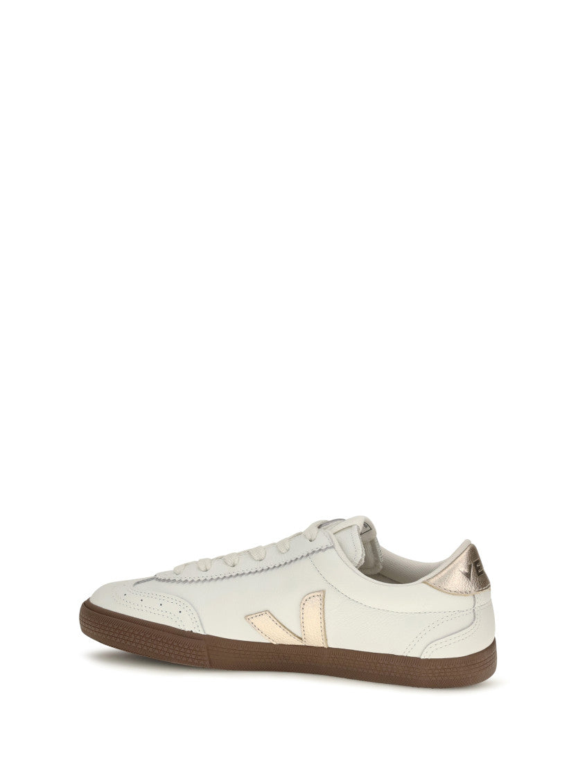 White Solid Volley Sneakers 3