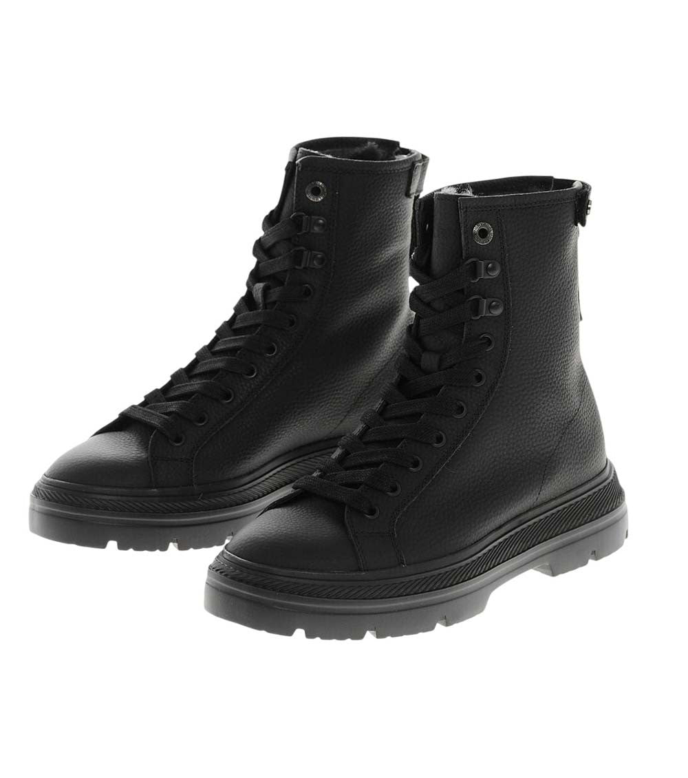 Black Textured Military Boots 2