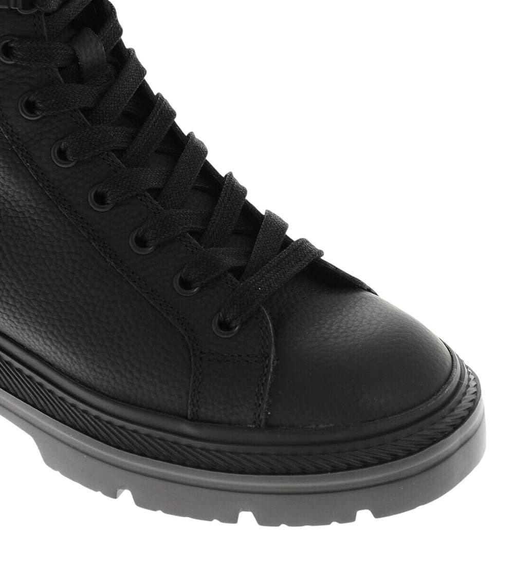 Black Textured Military Boots 4