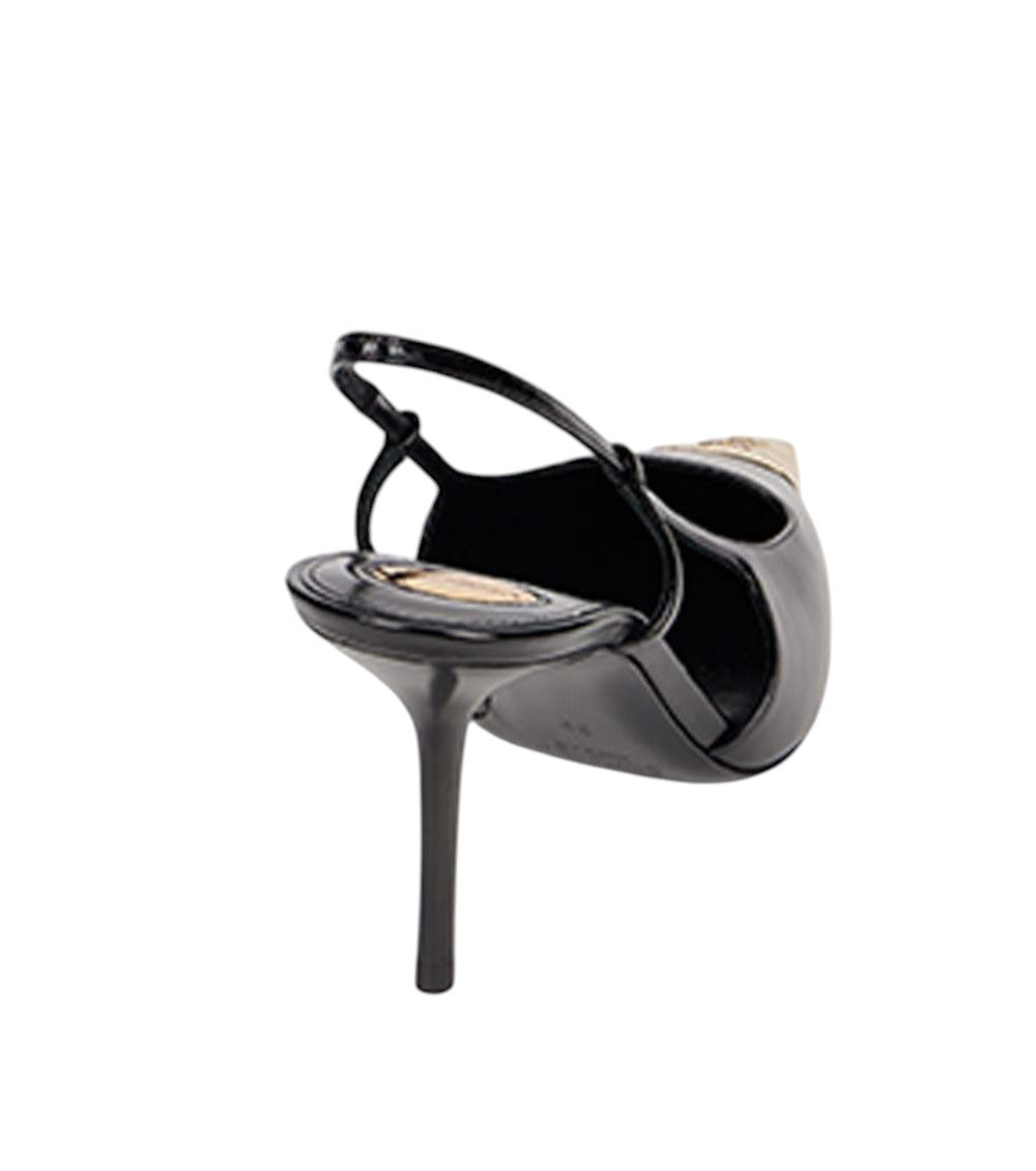 Black Color Block Pumps 4