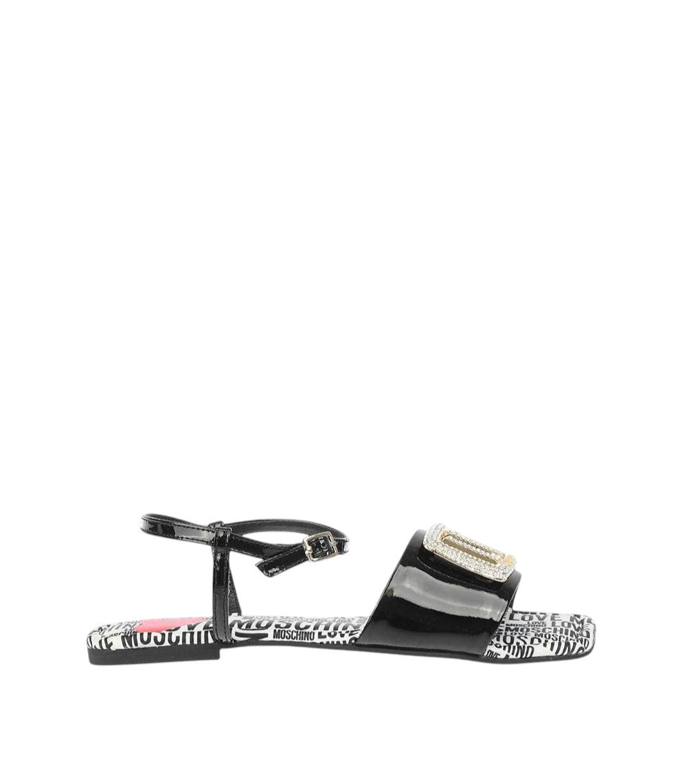 BlackWhite Embellished Sandals 1