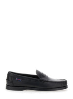 Black Leather Dolphin Loafers 1