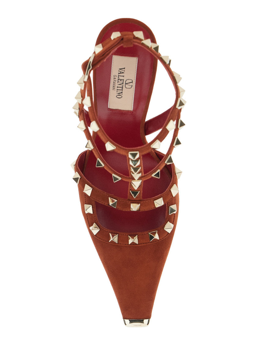 Orange Studded Pumps 4