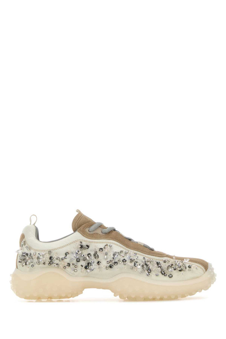 White Embellished Bubble Sneakers 1