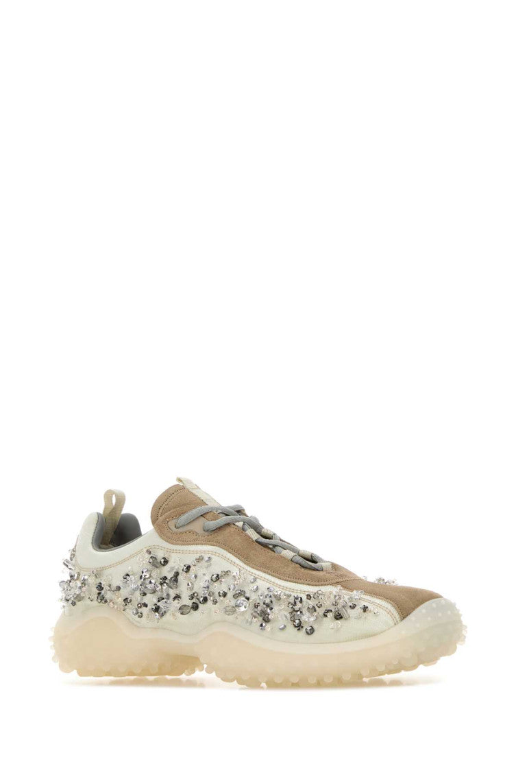 White Embellished Bubble Sneakers 2