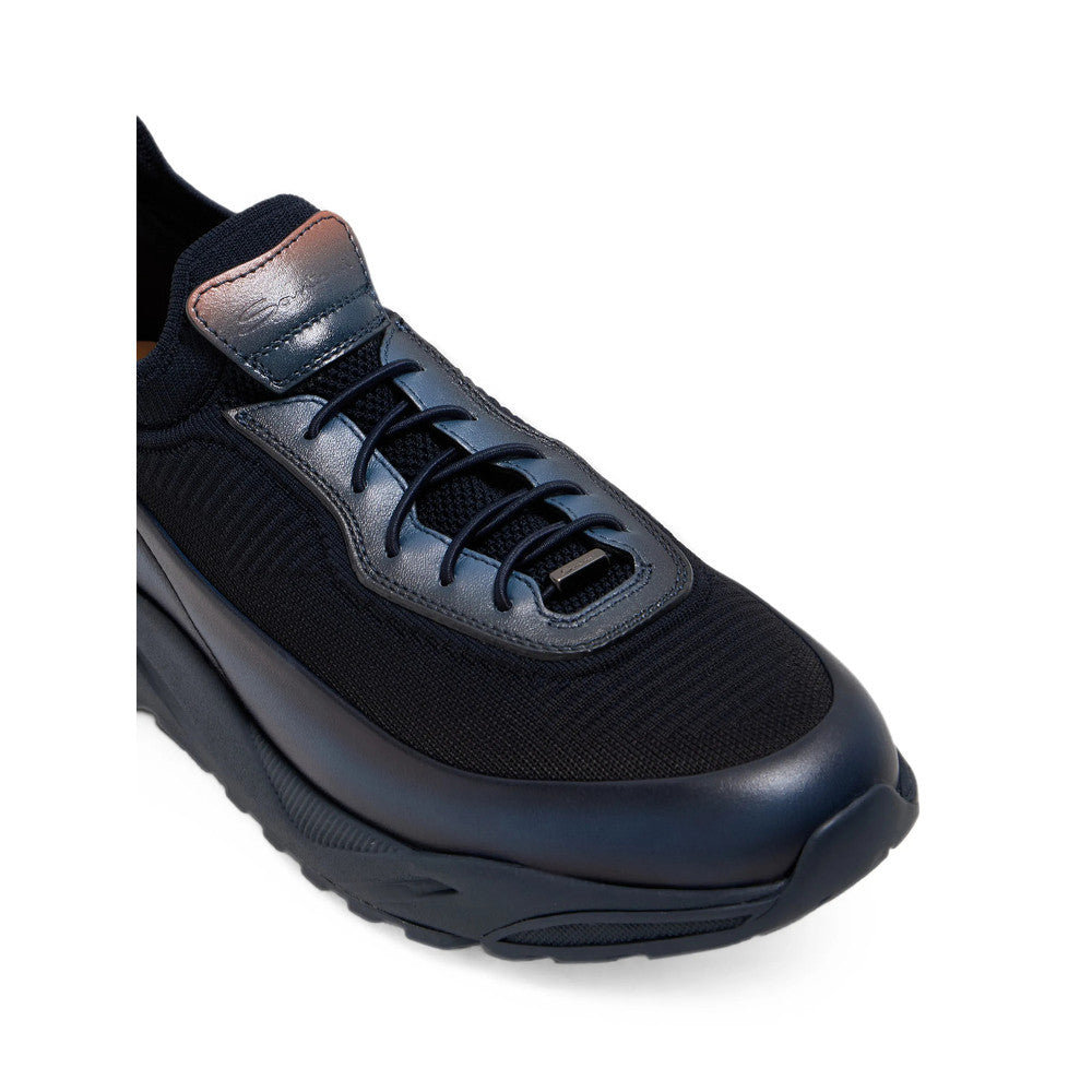 Navy Blue Color Block Sneakers 3