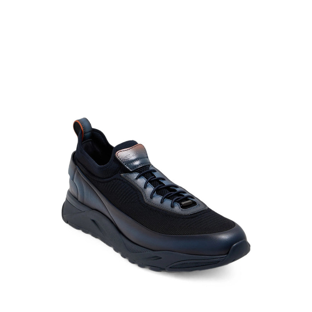 Navy Blue Color Block Sneakers 4