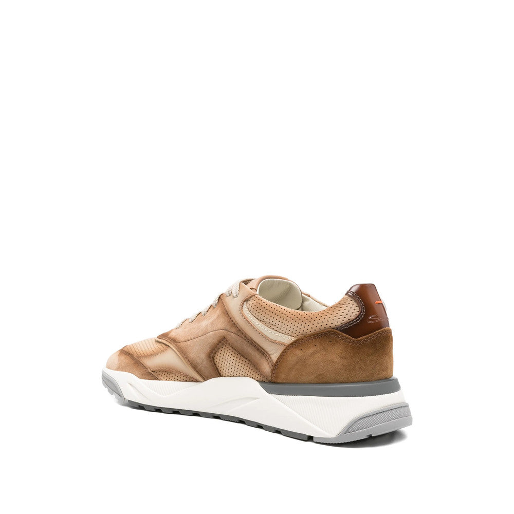Beige Color Block Sneakers 2